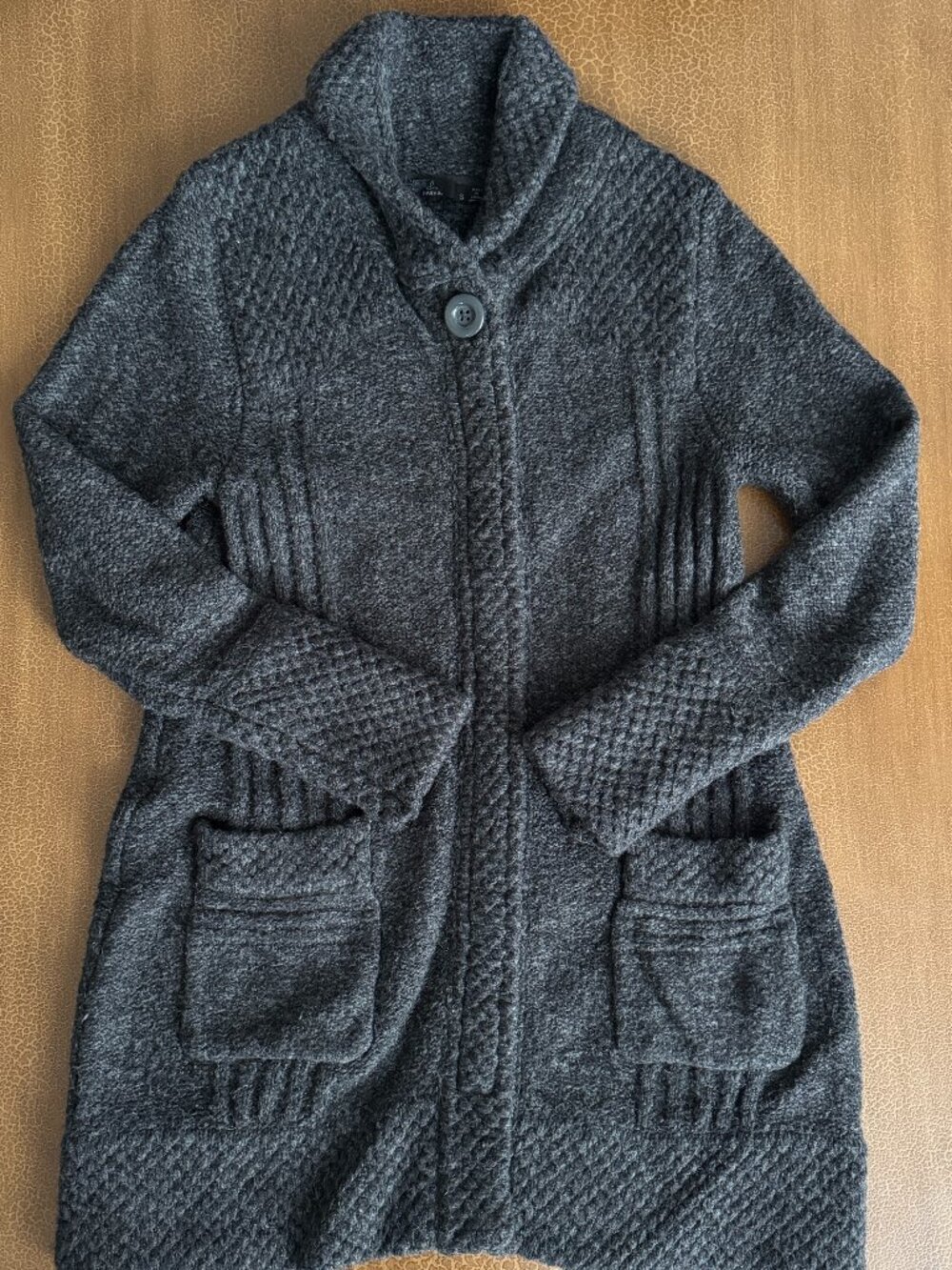 Prana Long Length Wool Blend Knitted Chunky Sweater - Size Small